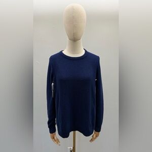 Loyal Hana Blue Cotton Knit Sweater Size S New With Tags Side Zip Detail